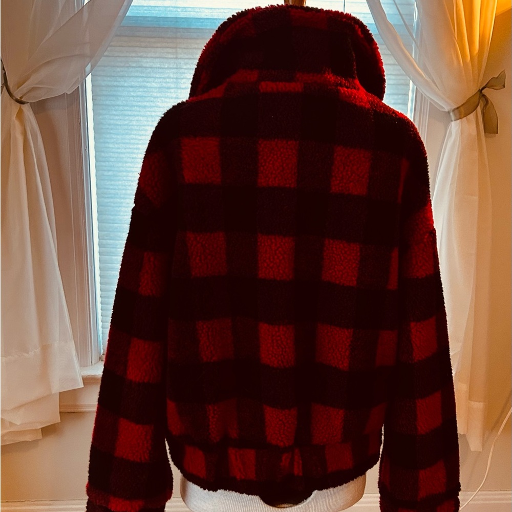 Sweet Lovely Red and Black Plaid Jacket